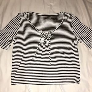 Black and White Crop Top